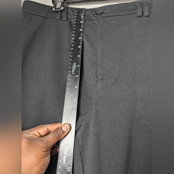 Anthropologie texture essentials trouser high rise wide leg black sz 14 - Picture 7 of 10